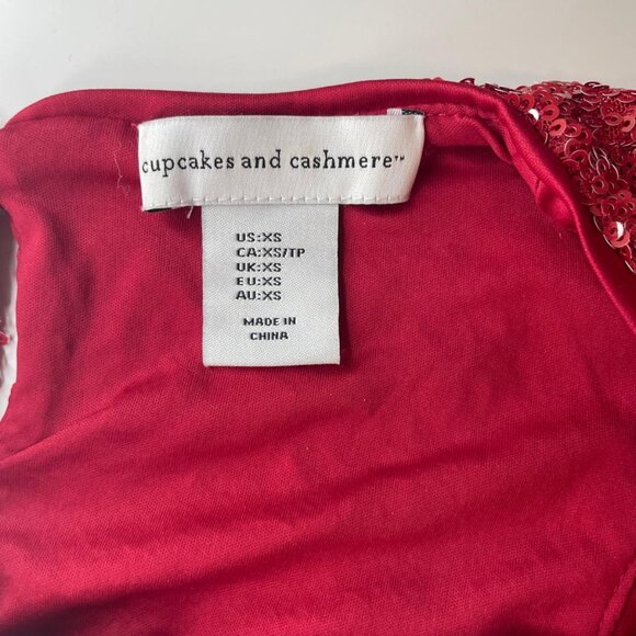 Cupcake & Cashmere Red Sequin Crop Top Size XS - Picture 4 of 6